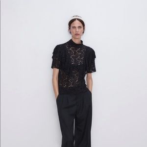 Zara Black Ruffle Top